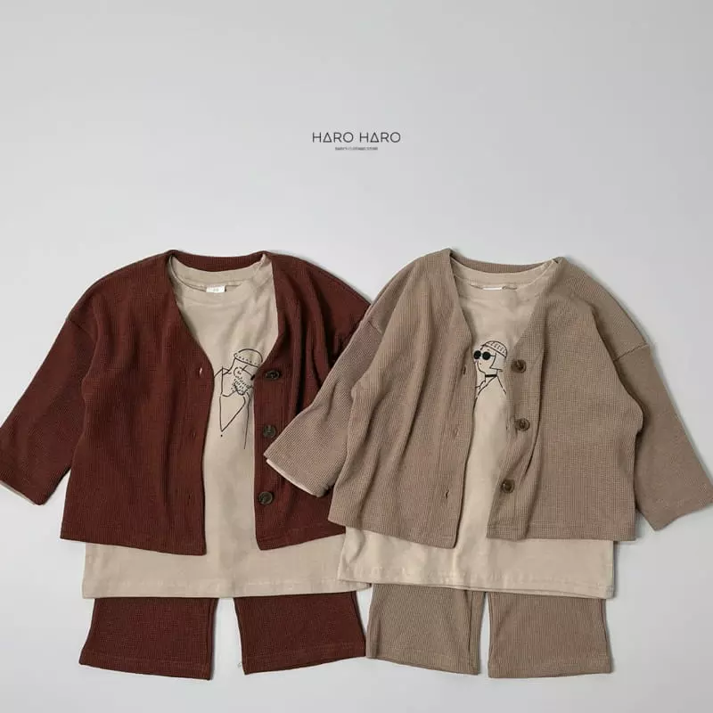 Haro Haro - Korean Children Fashion - #kidsstore - Bonbon Waffle Pants - 11