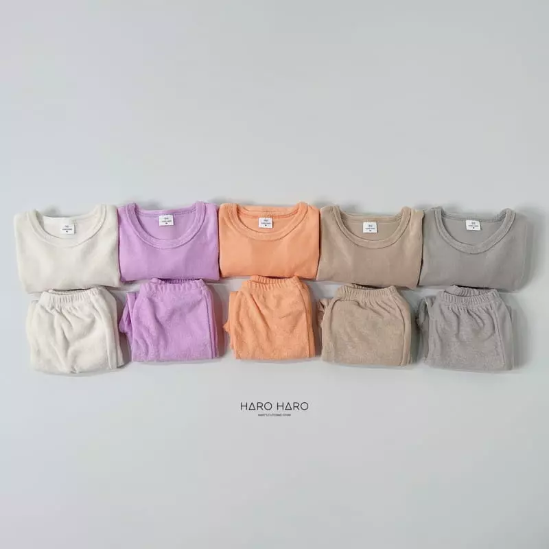 Haro Haro - Korean Children Fashion - #magicofchildhood - Sleep Terry Top Bottom Set - 5