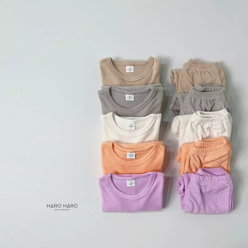 Haro Haro - Korean Children Fashion - #prettylittlegirls - Sleep Terry Top Bottom Set - 7