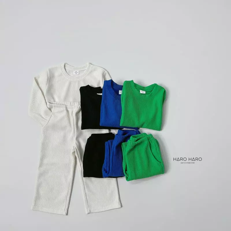 Haro Haro - Korean Children Fashion - #stylishchildhood - Live Pleats Top Bottom Set - 8