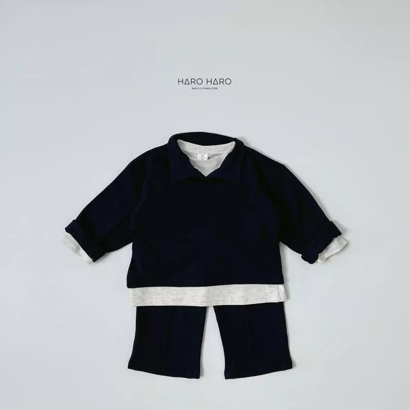 Haro Haro - Korean Children Fashion - #toddlerclothing - Bonito Collar Tee - 10