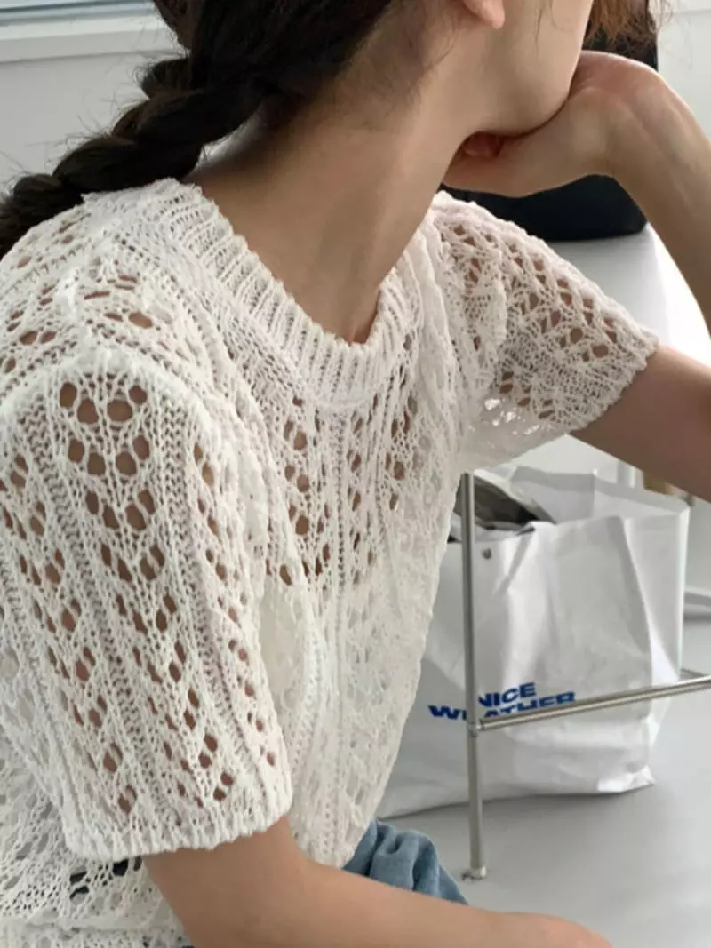 Knaite - Korean Women Fashion - #momslook - Scsi Knit Tee - 8