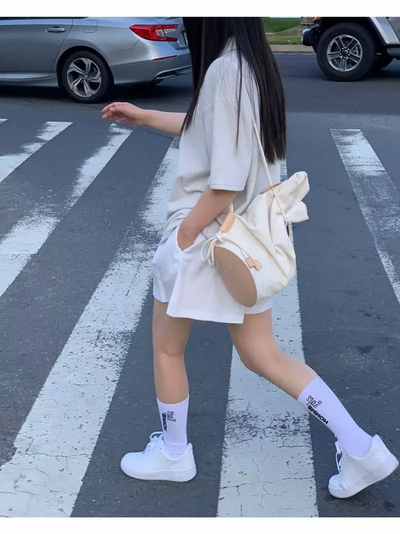 Knaite - Korean Women Fashion - #vintagekidsstyle - Slub Collar Tee