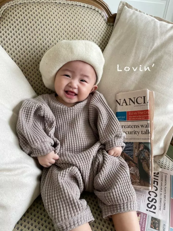 Lovin - Korean Baby Fashion - #babyootd - Big Waffle Bodysuit Bebe - 3