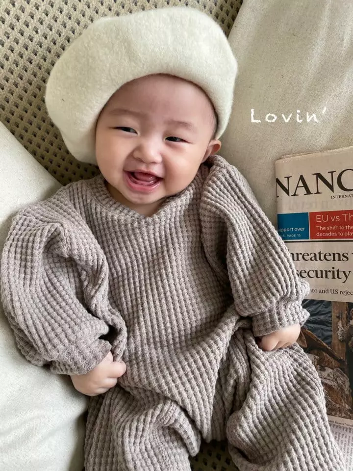 Lovin - Korean Baby Fashion - #babyootd - Big Waffle Bodysuit Bebe - 4