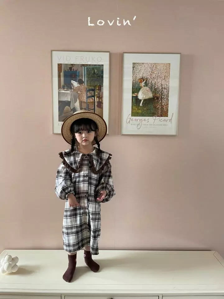 Lovin - Korean Children Fashion - #Kfashion4kids - Check Collar One-piece - 6