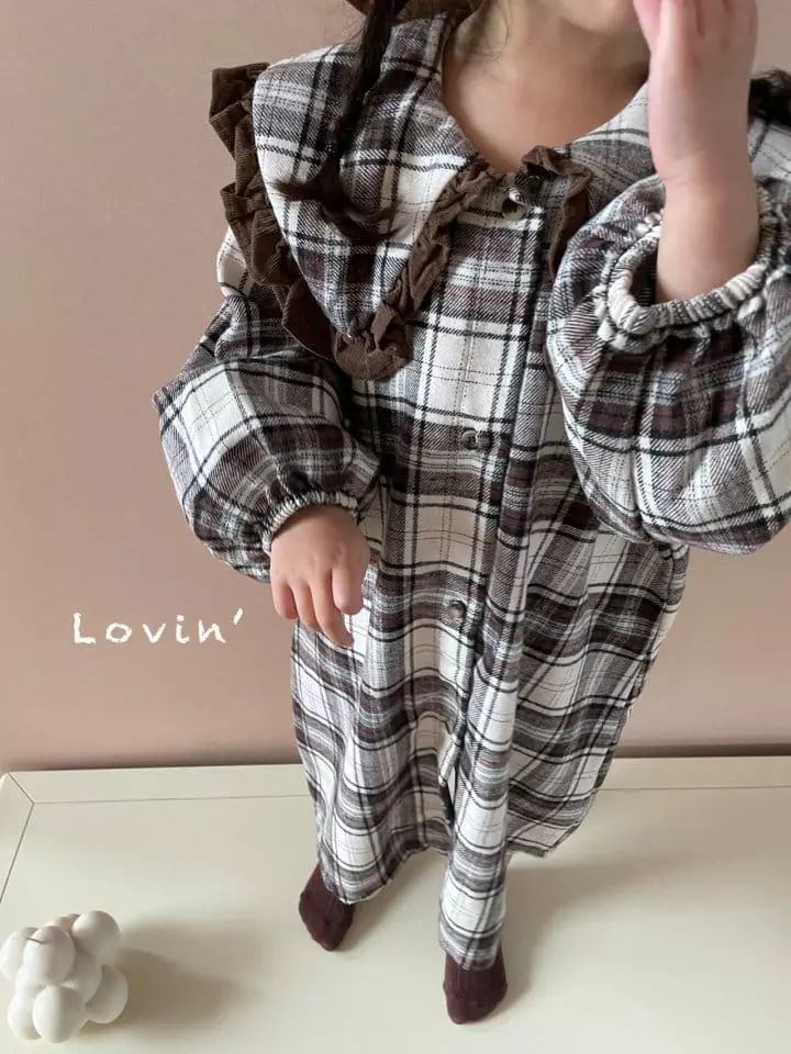 Lovin - Korean Children Fashion - #prettylittlegirls - Check Collar One-piece - 10