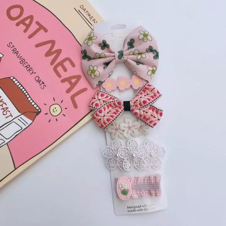 Mins - Korean Children Fashion - #Kfashion4kids - Pink Mellow Hairpin Set - 6