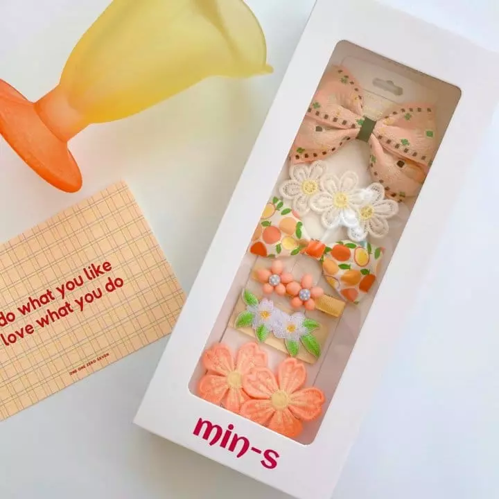 Mins - Korean Children Fashion - #childofig - Orange Stitch Hairpin Set