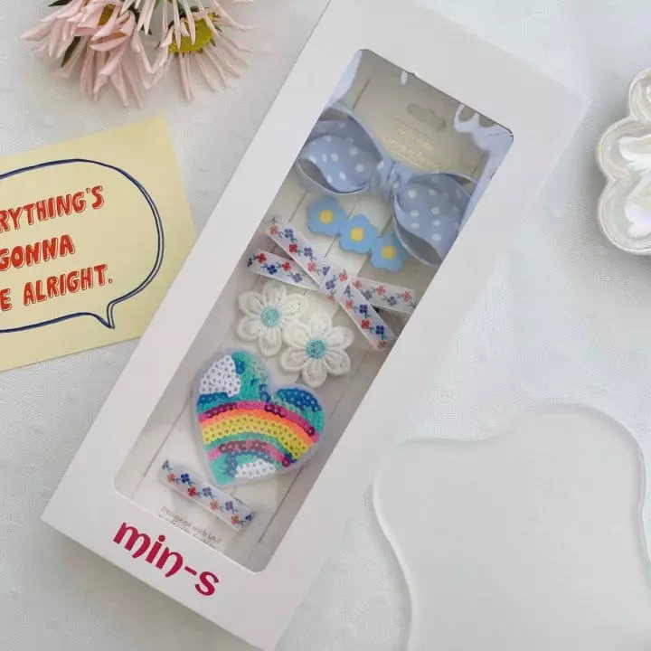 Mins - Korean Children Fashion - #childrensboutique - Rainbow Blue Hairpin Set