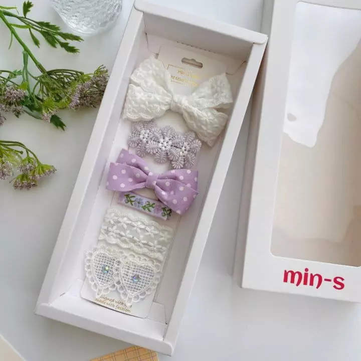 Mins - Korean Children Fashion - #discoveringself - Eyelet White Hairpin Set - 2