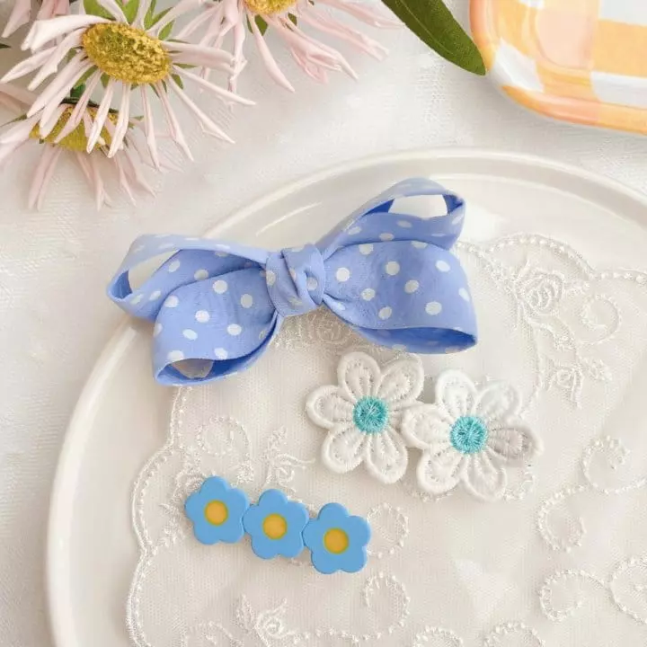 Mins - Korean Children Fashion - #discoveringself - Rainbow Blue Hairpin Set - 4