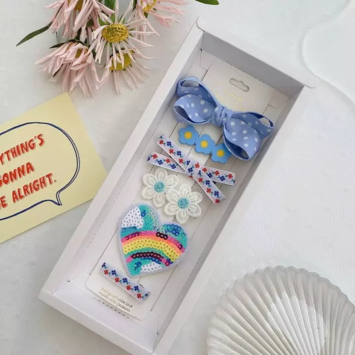 Mins - Korean Children Fashion - #kidsstore - Rainbow Blue Hairpin Set - 6
