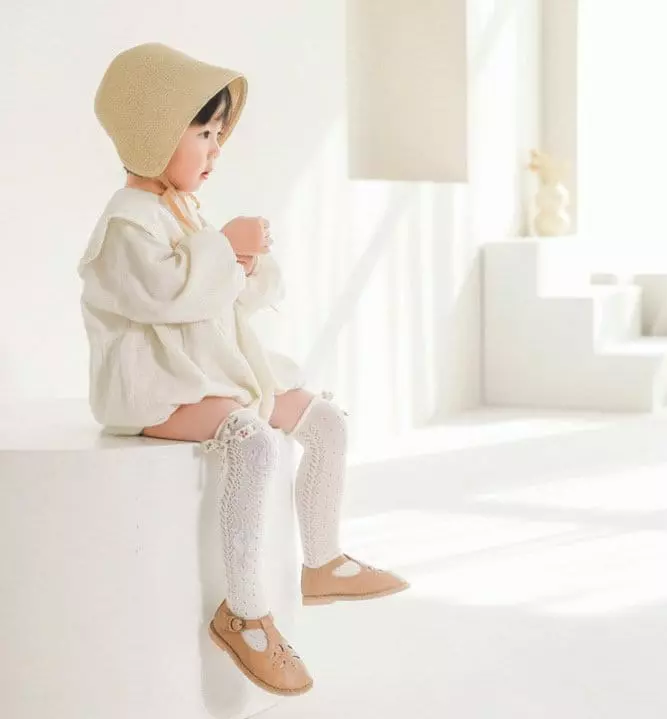 Miso - Korean Baby Fashion - #onlinebabyshop - Flower Ribbon Knee Socks - 5