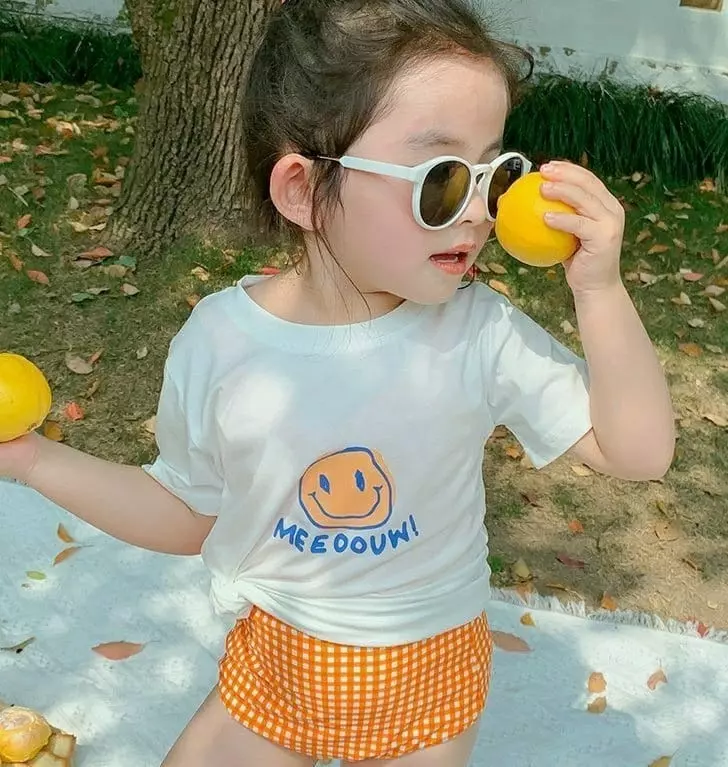 Miso - Korean Children Fashion - #Kfashion4kids - Orange Swimwear with Tee