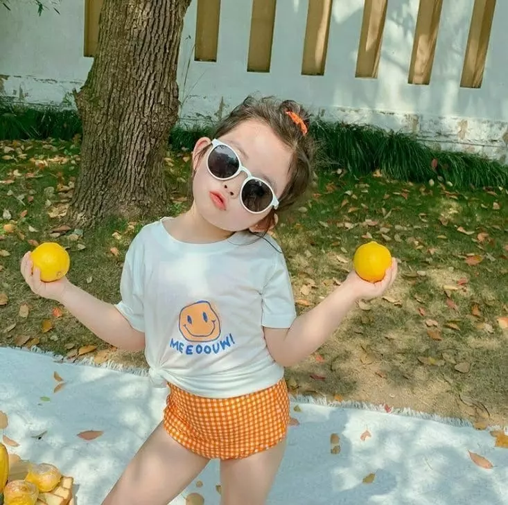 Miso - Korean Children Fashion - #magicofchildhood - Orange Swimwear with Tee - 3
