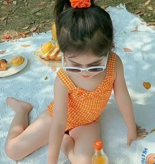Miso - Korean Children Fashion - #magicofchildhood - Orange Swimwear with Tee - 4
