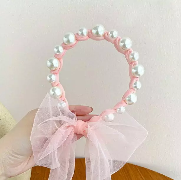 Miso - Korean Children Fashion - #prettylittlegirls - Pearl Lace Hairband - 4