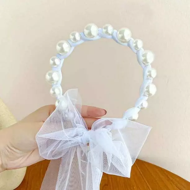 Miso - Korean Children Fashion - #toddlerclothing - Pearl Lace Hairband - 5