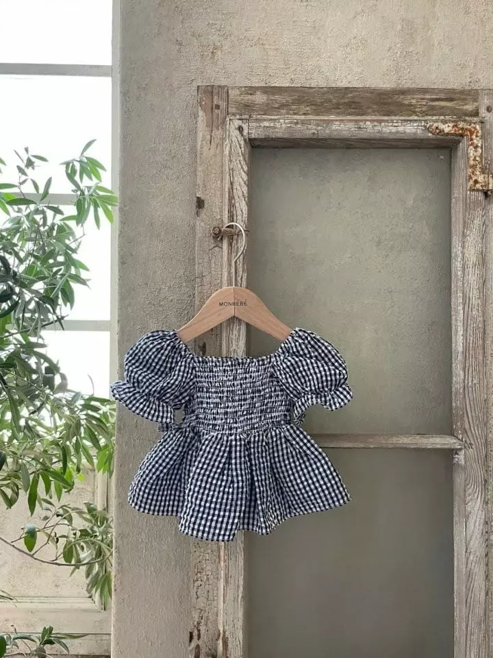 Monbebe - Korean Baby Fashion - #babyfashion - Bonjour Check Top Bottom Set - 9