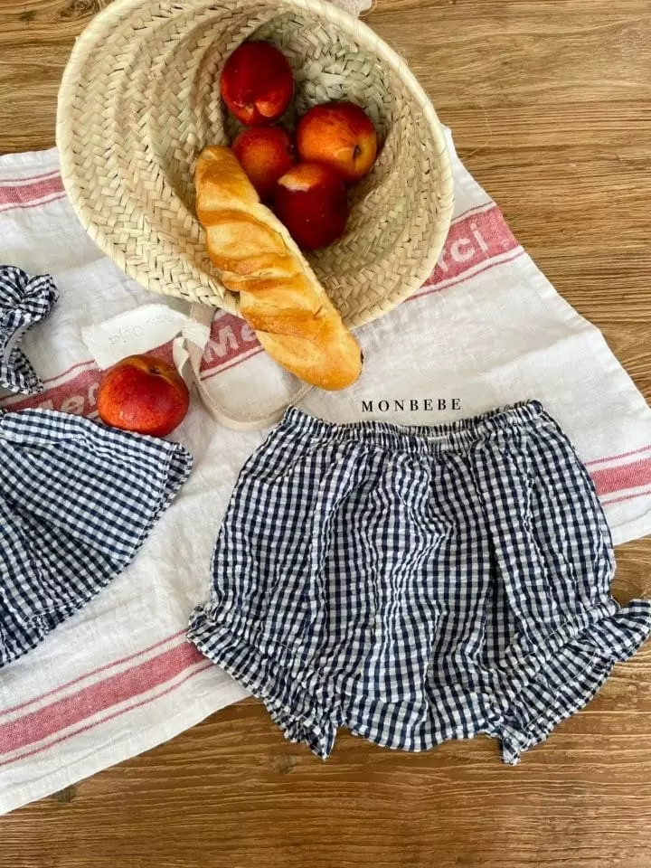Monbebe - Korean Baby Fashion - #babylifestyle - Bonjour Check Top Bottom Set - 12
