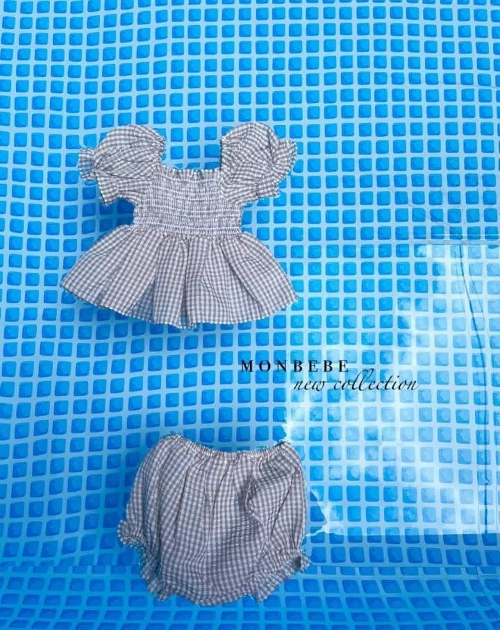 Monbebe - Korean Baby Fashion - #babyoutfit - Bonjour Check Top Bottom Set