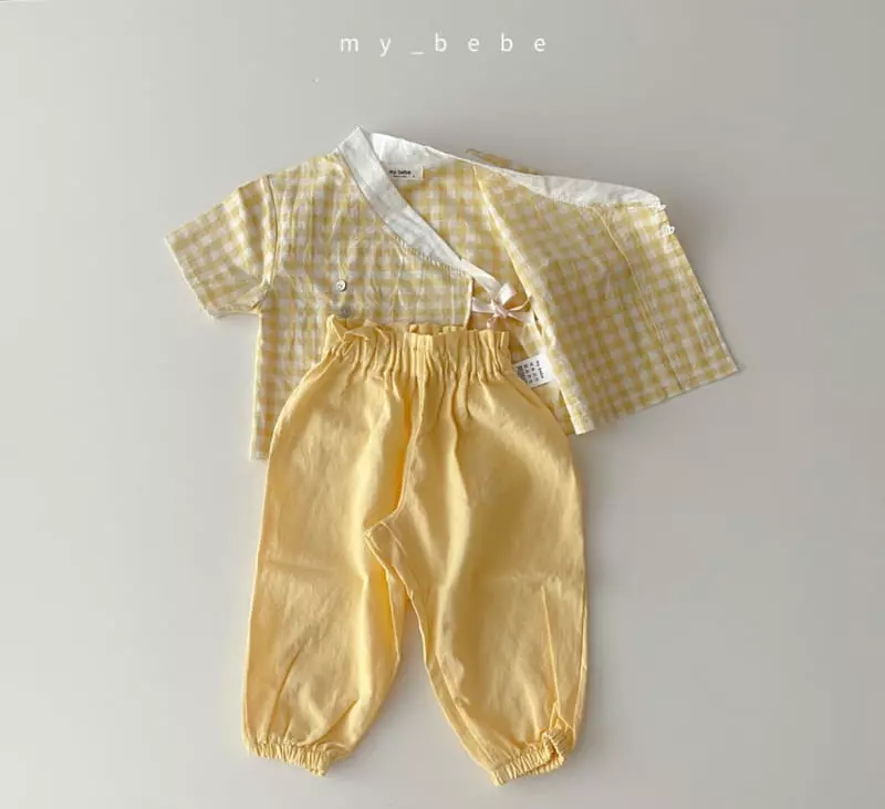 My Bebe - Korean Children Fashion - #prettylittlegirls - Check Short Sleeves Hanbok - 6