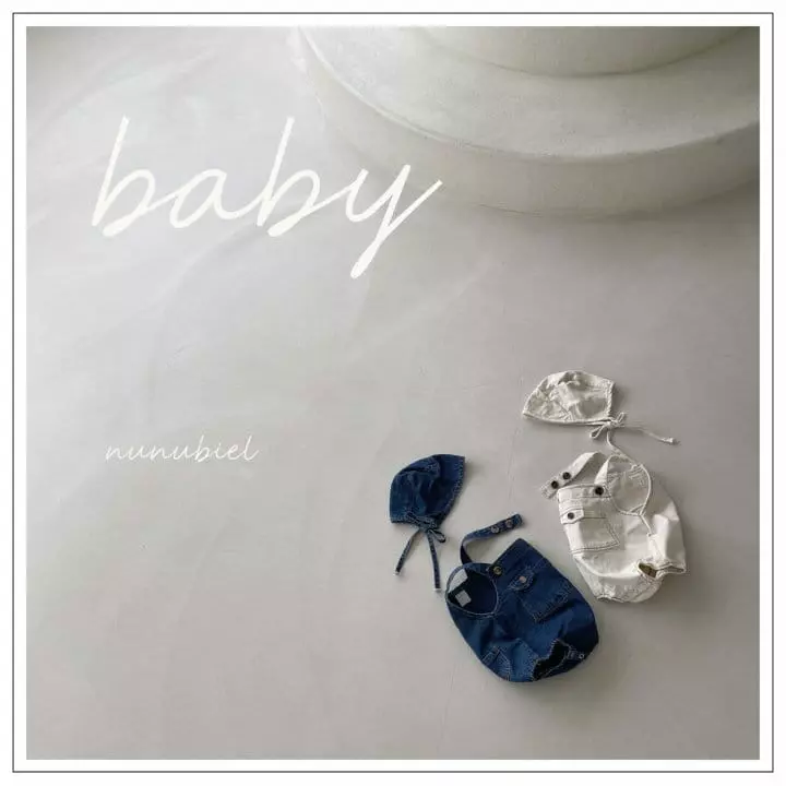 Nunubiel - Korean Baby Fashion - #babyclothing - Denim Romper with Bonnet