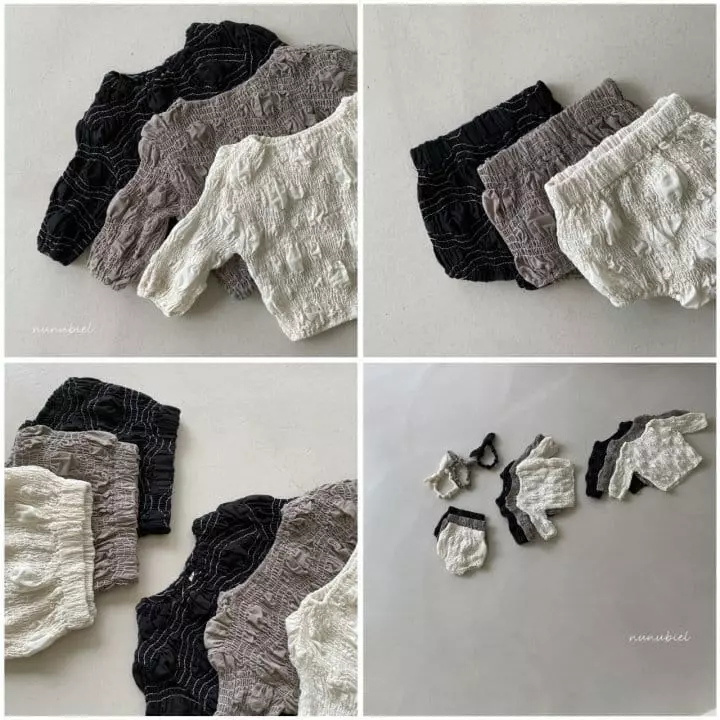 Nunubiel - Korean Baby Fashion - #babygirlfashion - Bebe Wave Top Bottom Set - 2