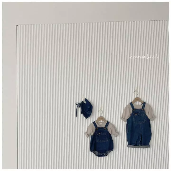 Nunubiel - Korean Baby Fashion - #babylifestyle - Denim Romper with Bonnet - 5