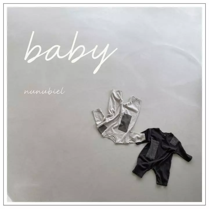 Nunubiel - Korean Baby Fashion - #babyoutfit - Check Patch Bodysuit