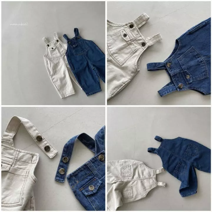 Nunubiel - Korean Children Fashion - #fashionkids - Denim Dungarees One-piece - 2
