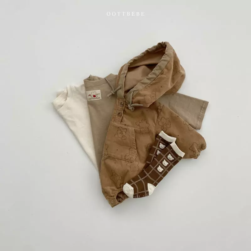 Oott Bebe - Korean Baby Fashion - #babyboutique - Bread Bear Hoody Bodysuit - 8