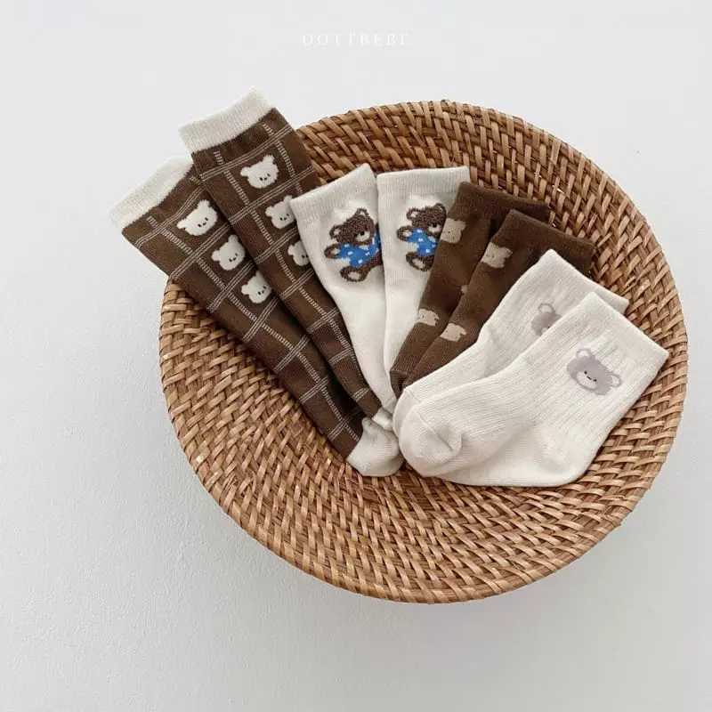 Oott Bebe - Korean Baby Fashion - #babyboutique - Love Bear Socks - 7