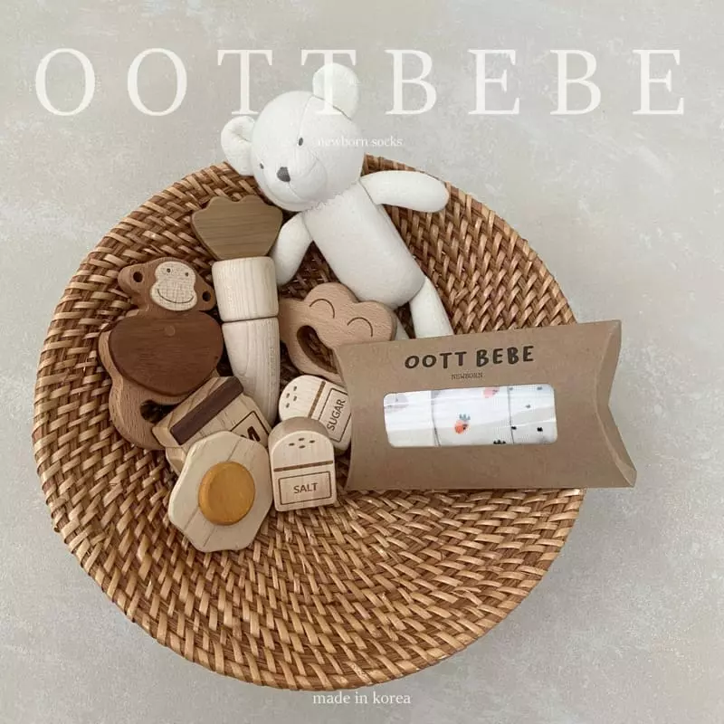 Oott Bebe - Korean Baby Fashion - #babyboutique - Newborn Baby Socks Pattern (Dot+Carrot+Bear) - 11