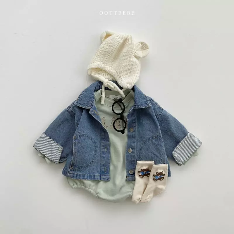 Oott Bebe - Korean Baby Fashion - #babyboutiqueclothing - Pogny Bear Bodysuit - 8