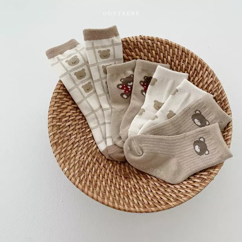Oott Bebe - Korean Baby Fashion - #babyboutiqueclothing - Love Bear Socks - 8