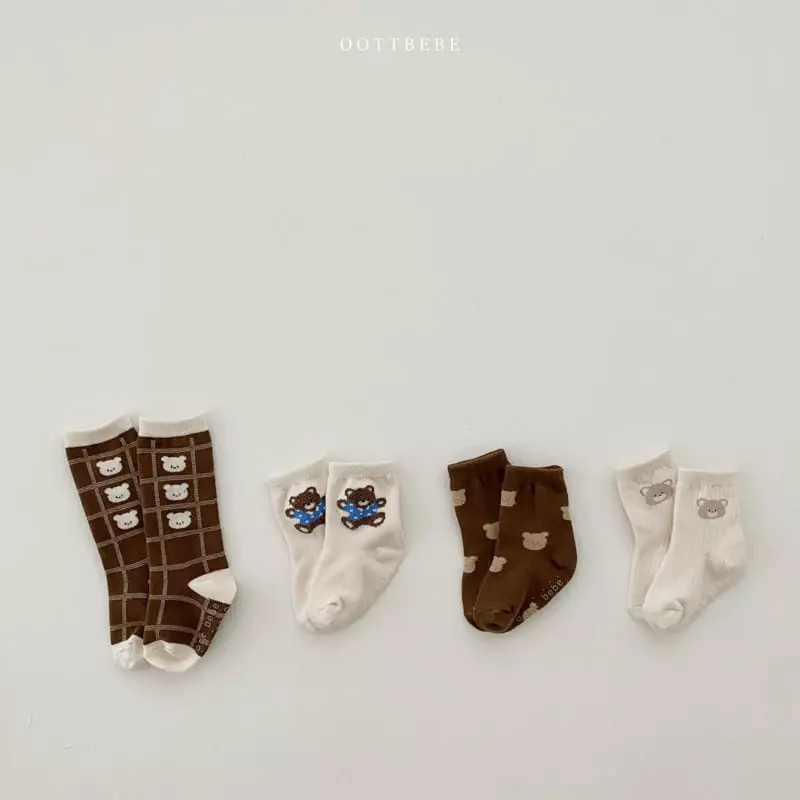 Oott Bebe - Korean Baby Fashion - #babyclothing - Love Bear Socks - 9