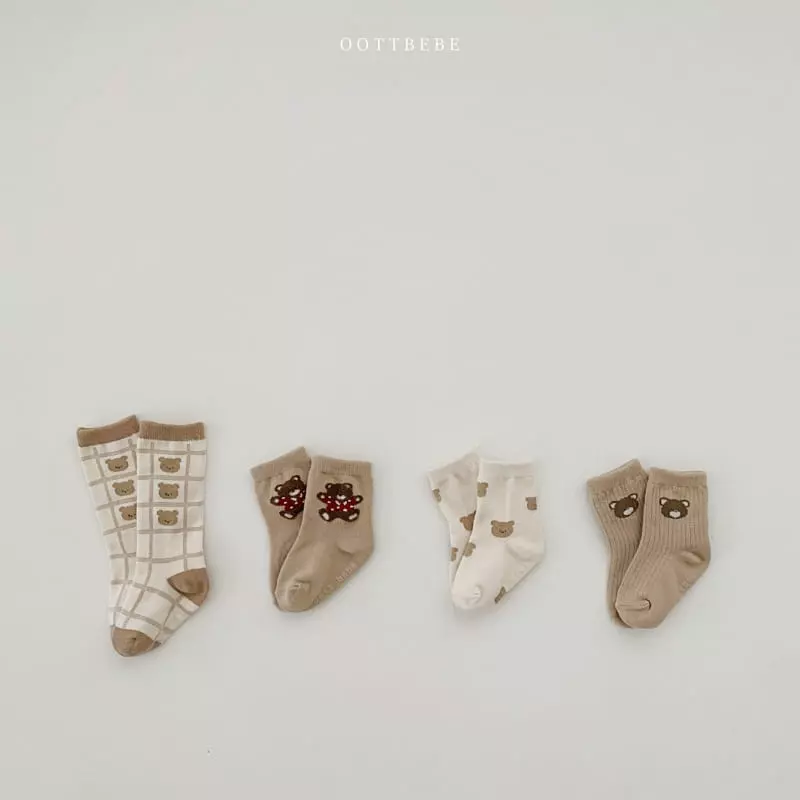 Oott Bebe - Korean Baby Fashion - #babyfashion - Love Bear Socks - 10
