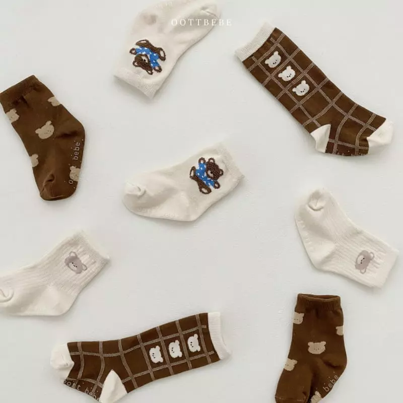 Oott Bebe - Korean Baby Fashion - #babyfever - Love Bear Socks - 11