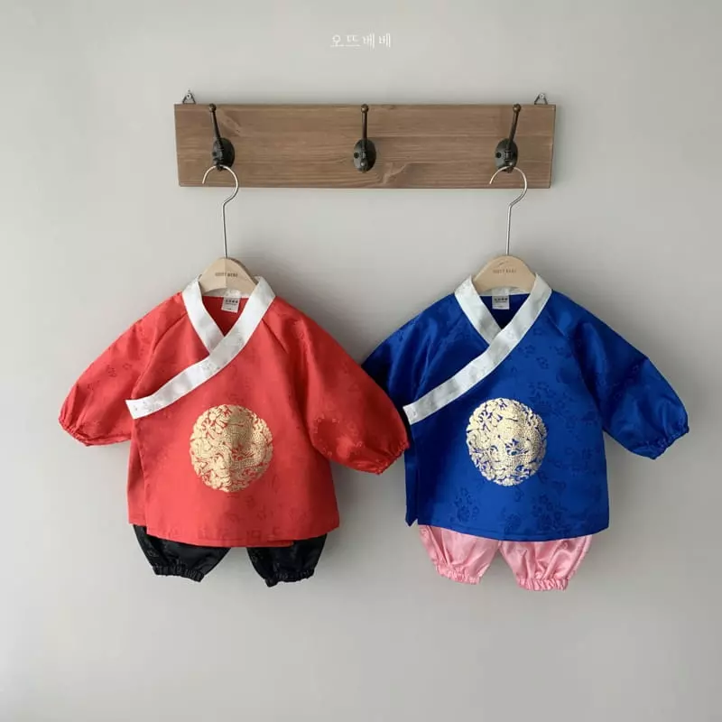 Oott Bebe - Korean Baby Fashion - #babygirlfashion - King Hanbok Top Bottom Set