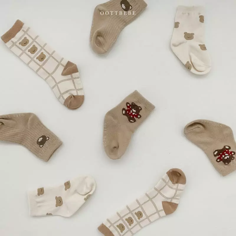 Oott Bebe - Korean Baby Fashion - #babygirlfashion - Love Bear Socks - 12