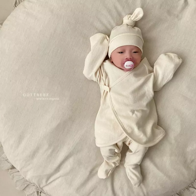 Oott Bebe - Korean Baby Fashion - #babygirlfashion - Organic Benet Babywear Easywear with Bonnet Cotton - 11