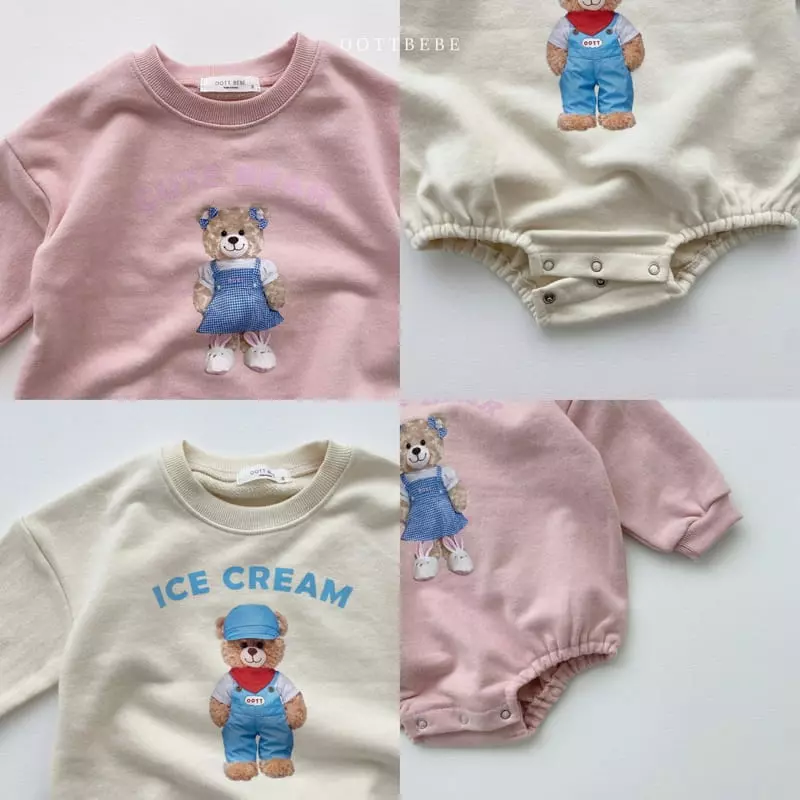 Oott Bebe - Korean Baby Fashion - #babylifestyle - Ice Cream Bear Bodysuit - 11