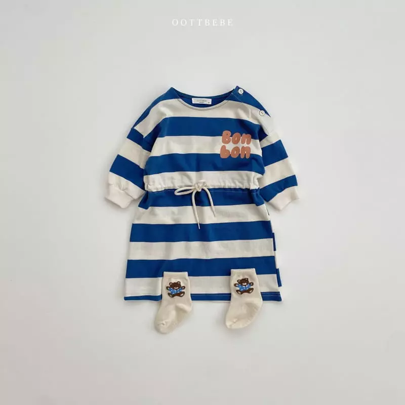 Oott Bebe - Korean Baby Fashion - #babylifestyle - Bonbon Slit One-piece - 2