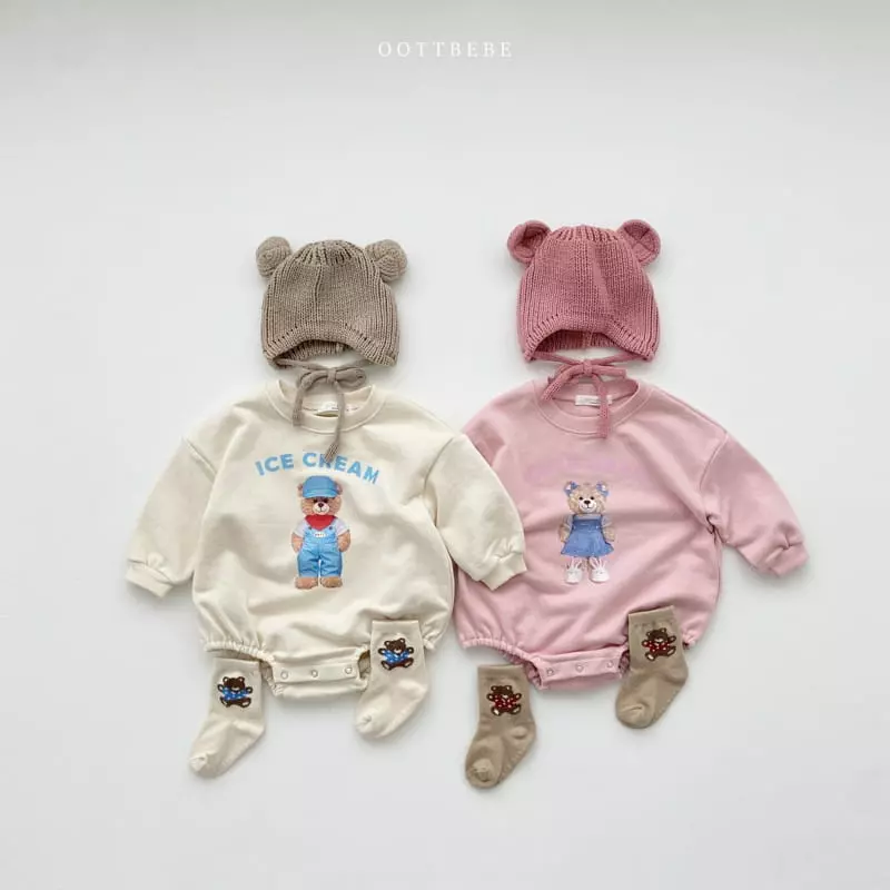 Oott Bebe - Korean Baby Fashion - #babyoninstagram - Ice Cream Bear Bodysuit - 12