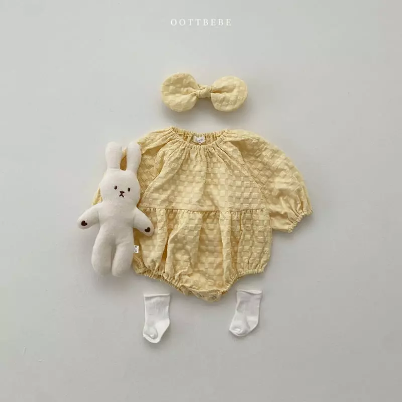 Oott Bebe - Korean Baby Fashion - #babyoninstagram - Lavi Shirring Bodysuit - 4