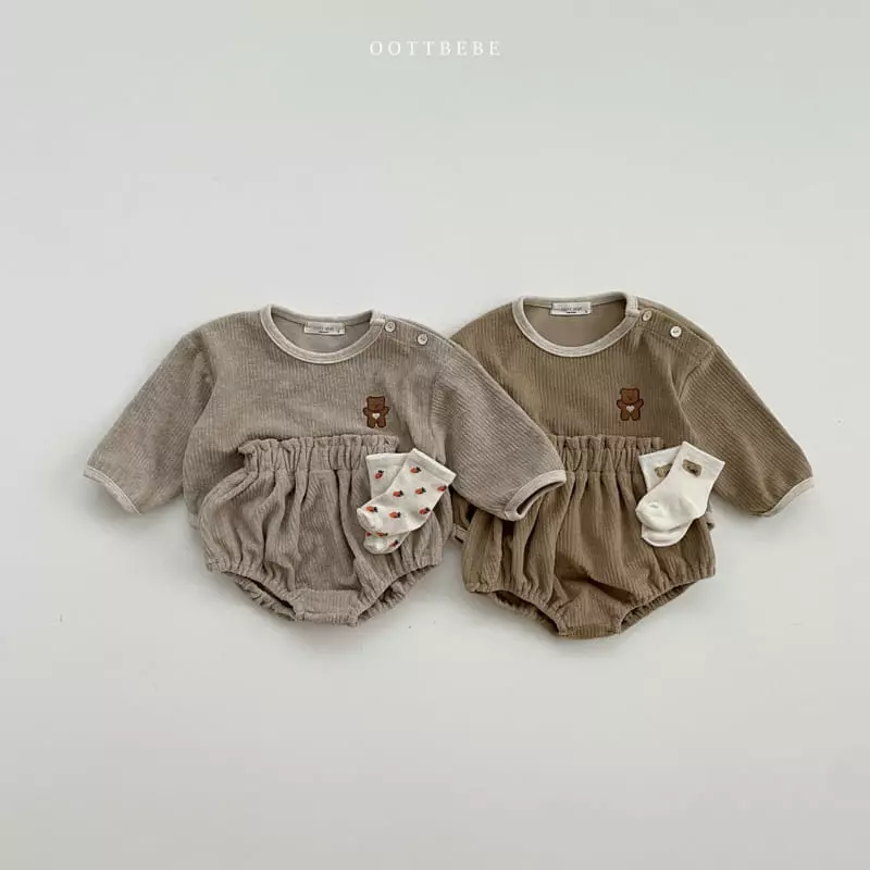 Oott Bebe - Korean Baby Fashion - #babyootd - Clover Bloomer Set - 3