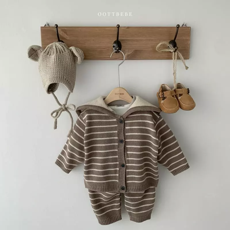 Oott Bebe - Korean Baby Fashion - #babyoutfit - Teddy Line Bonnet - 12