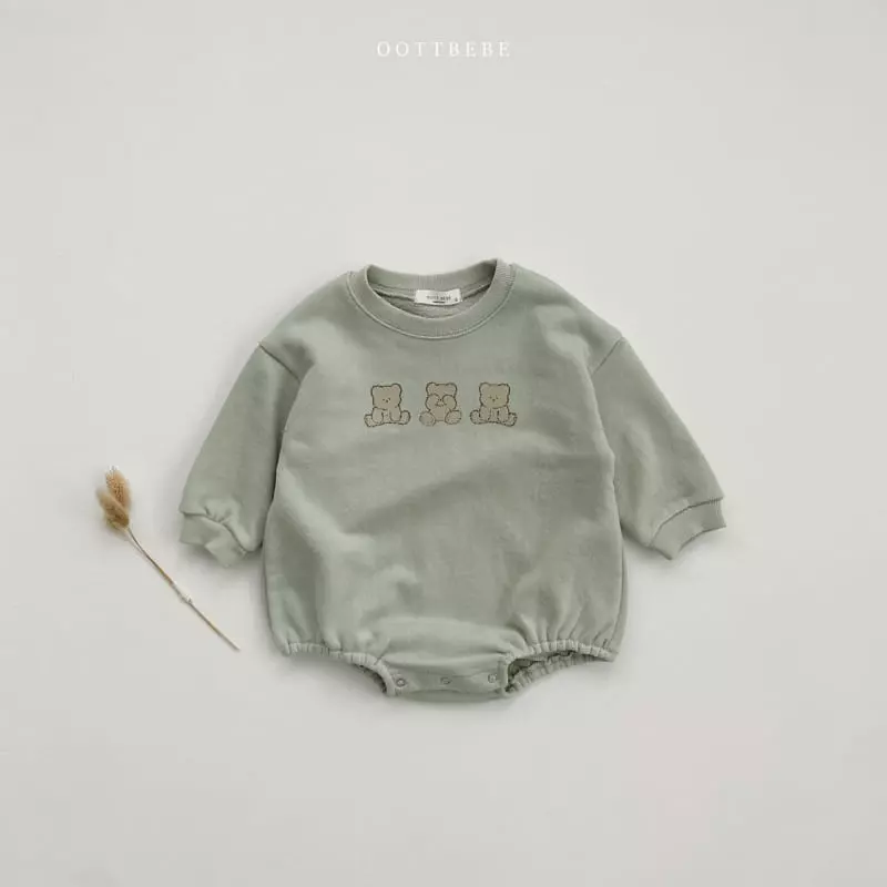 Oott Bebe - Korean Baby Fashion - #babyoutfit - Pogny Bear Bodysuit - 2